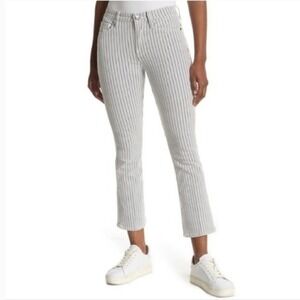 FRAME Le Crop Mini Boot Black and White Striped Jeans Size 27 NWT